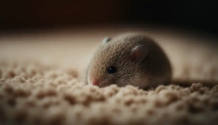 Sticky mouse trap on carpet