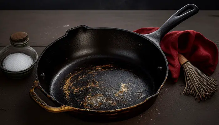 Cleaning cast iron pan