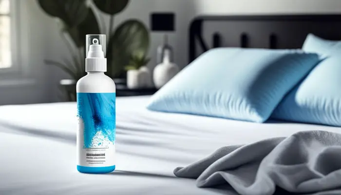 Spraying vinegar water on mattress