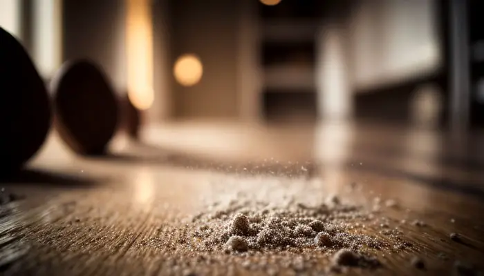 Cat litter dust on floor