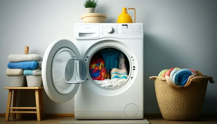 Washing machine with Wegmans bags