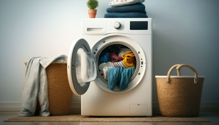 Washing machine with clothes