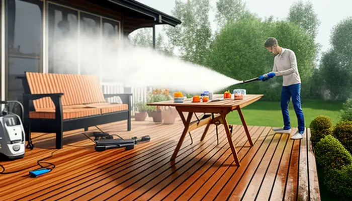 Pressure washer for deck cleaning