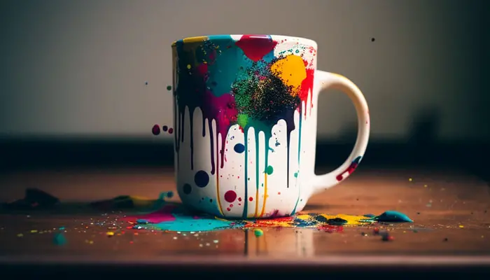 Paint stripper for ceramic mug