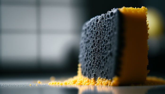 Wet sponge for grout removal