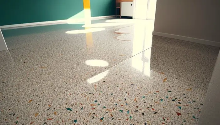 Terrazzo floor after cleaning