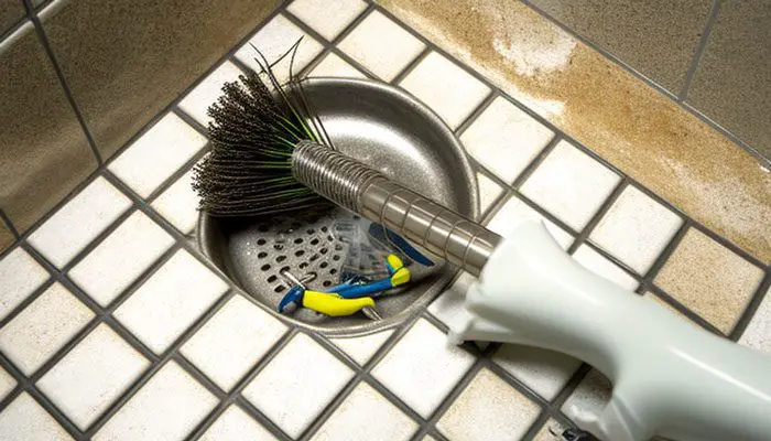 Cleaning brush for shower drain