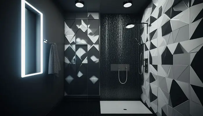 Are shower tiles prone to get a white film from high humidity levels