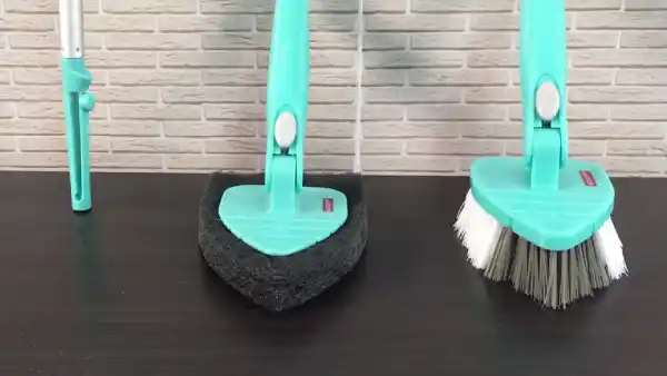Cleaning a silicone toilet brush before storing it