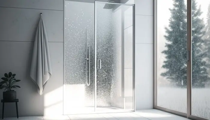 Cleaning glass shower doors with steel wool pad