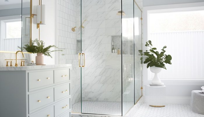 Cleaning treated glass shower door with microfiber cloth