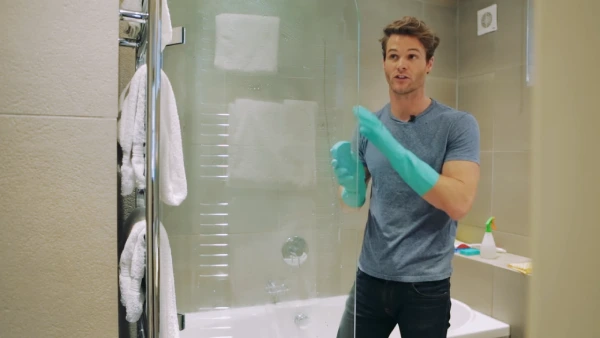 How Should You Hold the Dryer Sheet When Cleaning Shower Doors