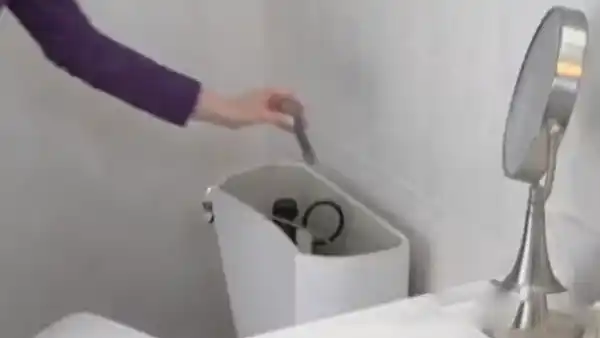 Placing the Magnetic Toilet Cleaner