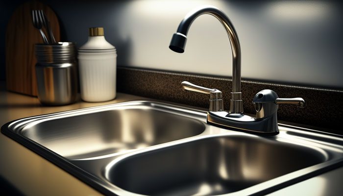 Pouring drain cleaner into sink