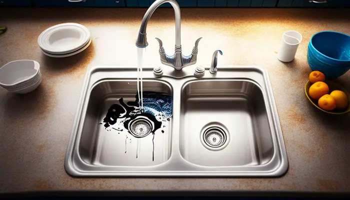 Sink drain with wax buildup