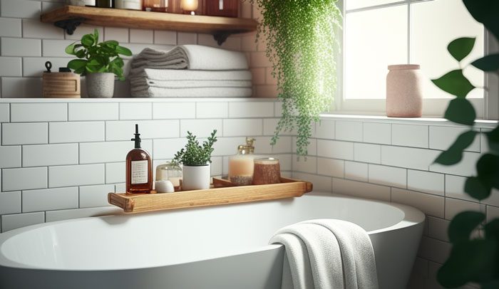 bathtub with toilet bowl cleaner