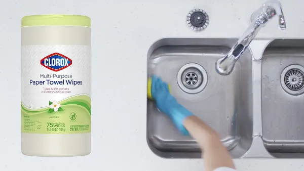 Can I use Clorox wipes to clean my kitchen sink